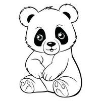 kawaii panda kleur bladzijde vector