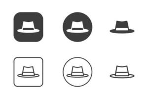 hoed icoon ontwerp 6 variaties. reizen pictogrammen set, geïsoleerd Aan wit achtergrond. vector