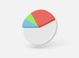 cirkel diagram 3d icoon. realistisch vector illustratie geïsoleerd Aan wit achtergrond.