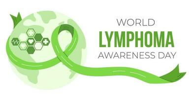 wereld lymfoom bewustzijn dag, 15 september. poster naar verhogen bewustzijn van kankers van de lymfatisch systeem. mensen Gezondheid concept. vector vlak illustratie.