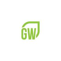 brief gw logo groeit, ontwikkelt, natuurlijk, biologisch, gemakkelijk, financieel logo geschikt voor uw bedrijf. vector