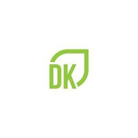brief dk logo groeit, ontwikkelt, natuurlijk, biologisch, gemakkelijk, financieel logo geschikt voor uw bedrijf. vector