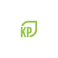 brief kp logo groeit, ontwikkelt, natuurlijk, biologisch, gemakkelijk, financieel logo geschikt voor uw bedrijf. vector