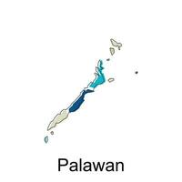 kaart van Palawan modern ontwerp, Filippijnen kaart illustratie vector ontwerp sjabloon