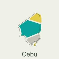 kaart van cebu modern ontwerp, Filippijnen kaart illustratie vector ontwerp sjabloon