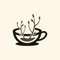 koffie blad natuur logo icoon ontwerp sjabloon vector illustratie