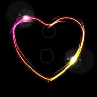 gloeiend neon geel en roze hart abstract achtergrond vector