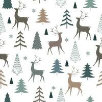 naadloos patroon met beer met Kerstmis boom. beer, dennenboom en sneeuwvlokken. vector