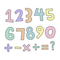 aantal en wiskunde symbool schattig vector