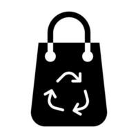 recycle zak vector glyph icoon voor persoonlijk en reclame gebruiken.