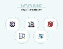 virus transmissie lijn gevulde icoon pak 5 icoon ontwerp. coronavirus. hoofd. virus. bacterie vector