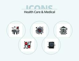 Gezondheid zorg en medisch lijn gevulde icoon pak 5 icoon ontwerp. hiv. straal. geneesmiddel. lijn. behandeling vector