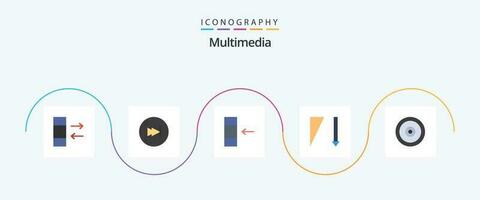 multimedia vlak 5 icoon pak inclusief . doelwit. gegevens. multimediaal. sorteren vector