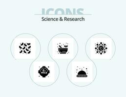 wetenschap glyph icoon pak 5 icoon ontwerp. . studie. virus. wetenschap. cel vector