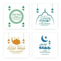 vector illustratie van jumma mubarak schoonschrift van jummah dag, achtergronden of post ontwerp, groet kaarten, vrijdag de dag van zegen voor moslims