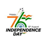 gelukkig Indisch onafhankelijkheid dag vector groet met belettering