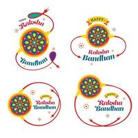 gelukkig raksha bandhan sticker ontwerp illustratie vector