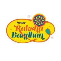 gelukkig raksha bandhan sticker groet ontwerp illustratie vector