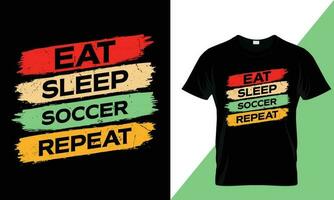 eten slaap voetbal herhaling typografie t-shirt ontwerp vector