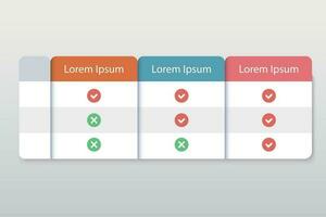 prijzen tafel infographic.vector illustratie voor website, web bladzijde. vector