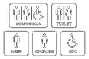 openbaar toilet teken vector illustratie reeks Mens en vrouw en rolstoel