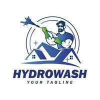 hydrowas logo ontwerp sjabloon. druk het wassen elegent logo ontwerp. vector