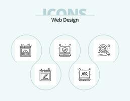 web ontwerp lijn icoon pak 5 icoon ontwerp. . laptop. bladzijde. computer. afbeelding vector