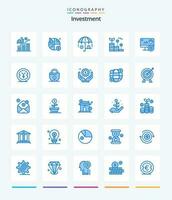 creatief investering 25 blauw icoon pak zo net zo yen. munt. groei. investering. online vector