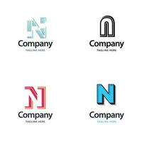 brief n groot logo pak ontwerp creatief modern logos ontwerp voor uw bedrijf vector