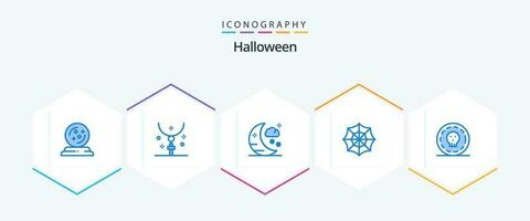 halloween 25 blauw icoon pak inclusief halloween. munt. ketting. web icoon. halloween vector