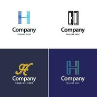brief h groot logo pak ontwerp creatief modern logos ontwerp voor uw bedrijf vector