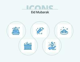 eid mubarak blauw icoon pak 5 icoon ontwerp. mubarak. viering. verjaardag. vuurwerk. eid vector
