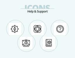 helpen en ondersteuning lijn icoon pak 5 icoon ontwerp. productiviteit. apparaat. schets. steun. helpen vector