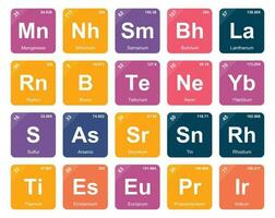 20 preiodisch tafel van de elementen icoon pak ontwerp vector