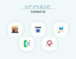 contact ons vlak icoon pak 5 icoon ontwerp. . hand. winkel. envelop. browser vector