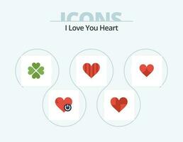 hart vlak icoon pak 5 icoon ontwerp. liefde. geschenk. favoriet. geschenk. Leuk vinden vector