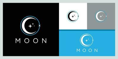 maan logo modern en ster logo ontwerp icoon vector