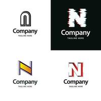 brief n groot logo pak ontwerp creatief modern logos ontwerp voor uw bedrijf vector