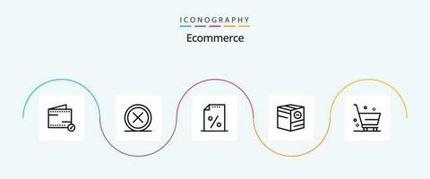 ecommerce lijn 5 icoon pak inclusief Verzenden. e. verwijderen. handel. belasting vector