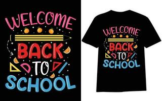 terug naar school- t-shirt ontwerp, eerste dag Bij school- , honderd dagen van school, typografie t-shirt ontwerp voor kinderen. vector