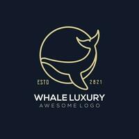 luxe walvis cirkel logo illustratie vector