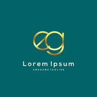 elegant brief e g monogram logo ontwerp vector