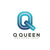 q brief kleurrijk logo illustratie vector