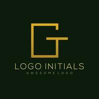 brief g t luxe logo sjabloon kleur vector