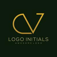 brief c v luxe logo sjabloon kleur vector