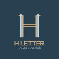 luxe eerste brief h logo illustratie voor uw bedrijf vector