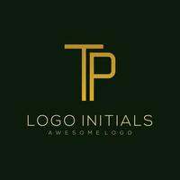 brief t p luxe logo sjabloon kleur vector