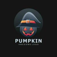 elegant kleurrijk pompoen halloween logo helling vector