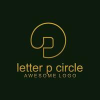 brief p cirkel luxe logo sjabloon kleur vector