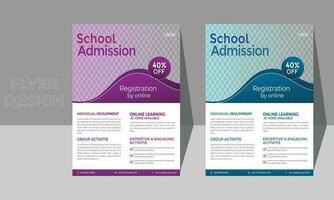 kinderen school- onderwijs toelating folder of poster ontwerp sjabloon. vector